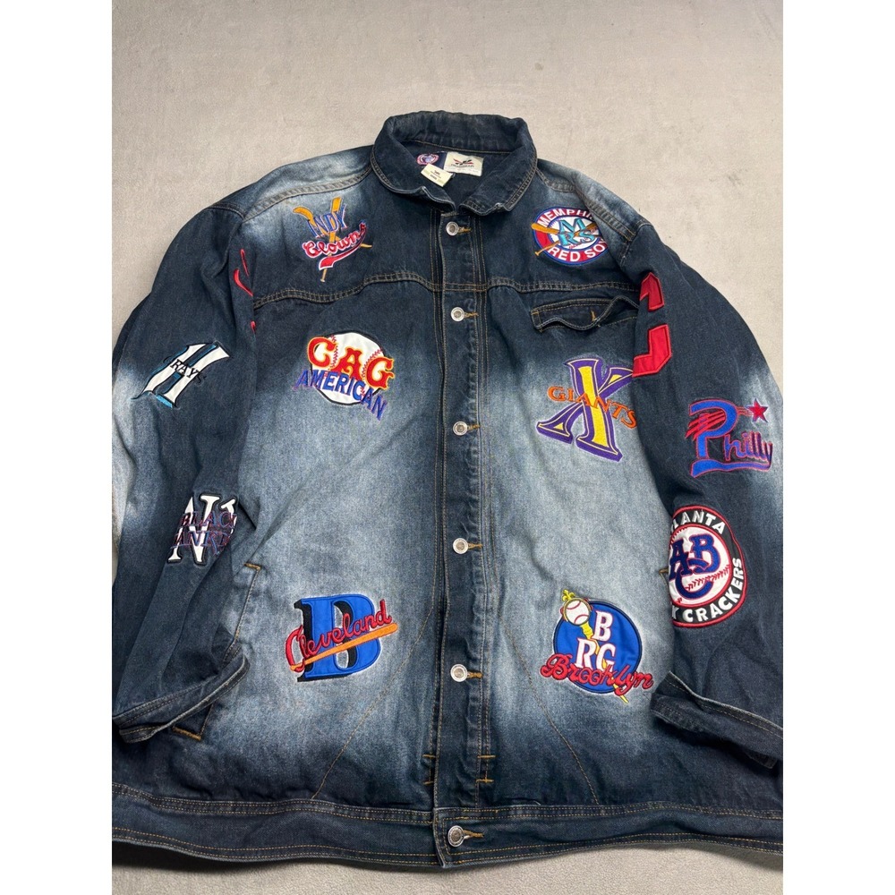 Headgear Negro Leagues Baseball Museum Denim Jacket Embroidered Patches 4XL